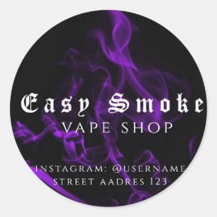 Pegatina redonda clásica de Corolful Smoke Vape Sh