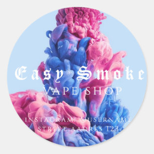 Pegatina redonda clásica de Corolful Smoke Vape Sh