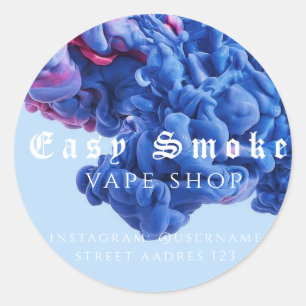 Pegatina redonda clásica de Corolful Smoke Vape Sh