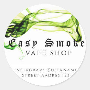 Pegatina redonda clásica de Corolful Smoke Vape Sh