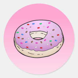 Pegatina redonda clásica de donut