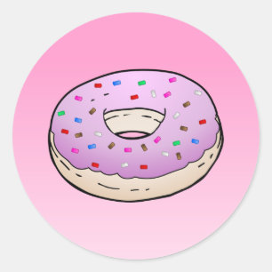 Pegatina redonda clásica de donut