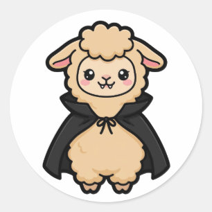 Pegatina redonda clásica de Halloween de Llama Vam