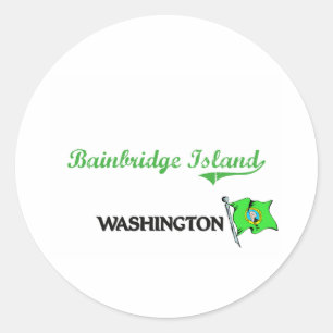 Pegatina Redonda Clásica de la Ciudad de Washington