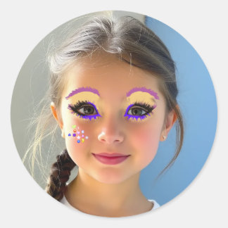 Pegatina redonda clásica de maquillaje de ojos div