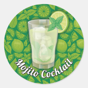 Pegatina redonda clásica de Mojito
