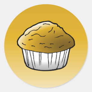 Pegatina Redonda Clásica de Muffin