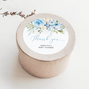 Pegatina redonda clásica de shower de bebé niño fl