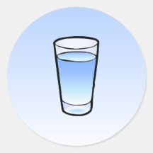 Pegatina Redonda Clásica de Vaso de Agua