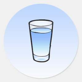 Pegatina Redonda Clásica de Vaso de Agua