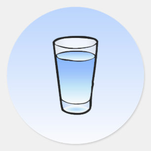 Pegatina Redonda Clásica de Vaso de Agua