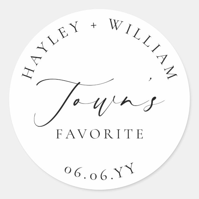 Pegatina redonda clásica Ellesmere Favorita (Anverso)