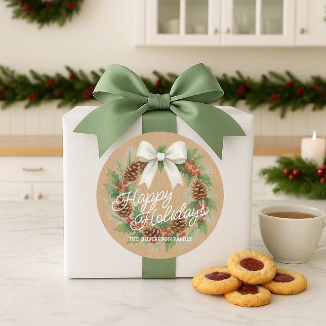 Pegatina Redonda Clásica Guerra De Diciembre Con Acuarela De Bow Bl (Subido por el creador)