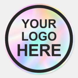 Pegatina redonda clásica para negocios con logotip