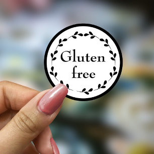 Pegatina redonda clásica sin gluten