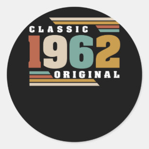 Pegatina Redonda Clásico 1962 Original Cumpleaños 60 Años