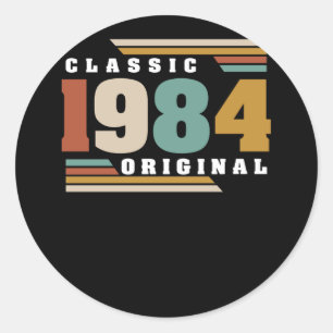 Pegatina Redonda Clásico 1984 Original 38º cumpleaños 38 años