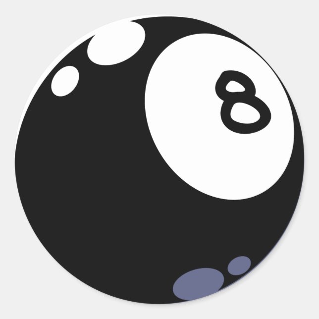 Pegatina Redonda Clásico 8 Ball (Anverso)