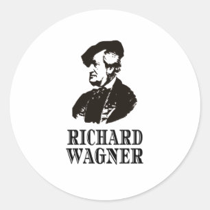 Pegatina Redonda Clásico compositor de música clásica Richard Wagne