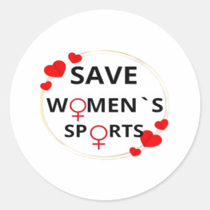 Pegatina Redonda Clásico de deportes femeninos de salvamento