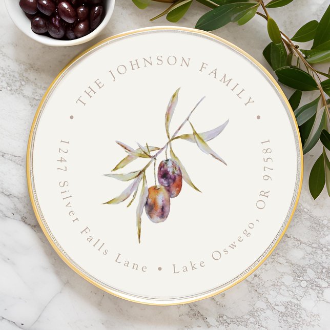 Pegatina Redonda Clásico de dirección de regreso con rama de olivo  (Subido por el creador)