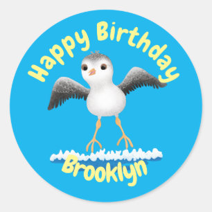 Pegatina Redonda Clásico de ilustracion de personalizado de sandpie