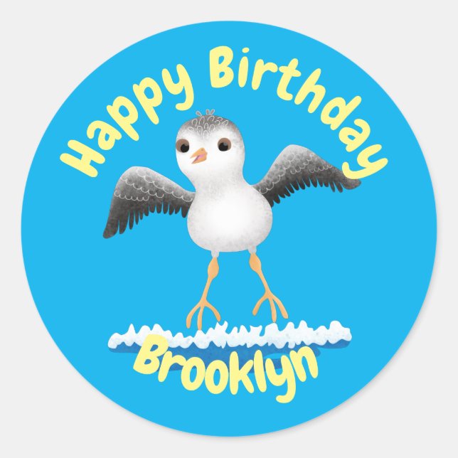 Pegatina Redonda Clásico de ilustracion de personalizado de sandpie (Anverso)