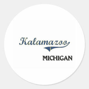 Pegatina Redonda Clásico de Kalamazoo