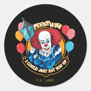 Pegatina Redonda Clásico De Pennywise - Podría Comerte.