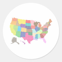 Pegatina Redonda Clásico de regalo turístico especial de los Estado