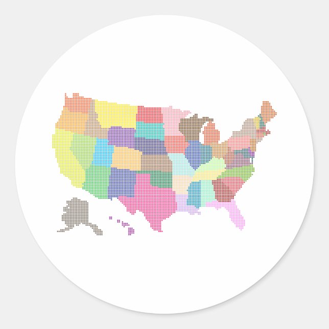 Pegatina Redonda Clásico de regalo turístico especial de los Estado (Anverso)