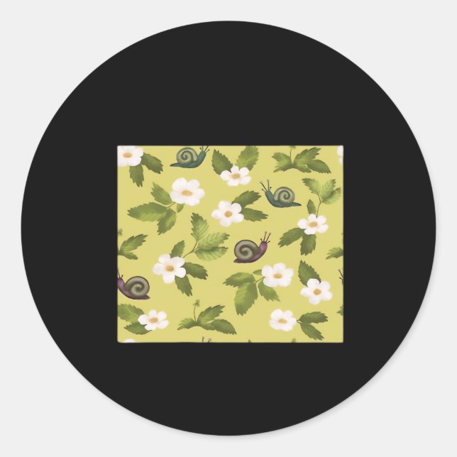 Pegatina Redonda Clásico de Snail de Whimsigoth (Anverso)