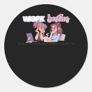 Pegatina Redonda Clásico de trabajo conjunto