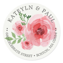 Clásico Floral Rosa Clásico de Boda con Dirección 