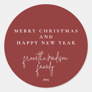 Pegatina Redonda Clásico simple Falu rojo