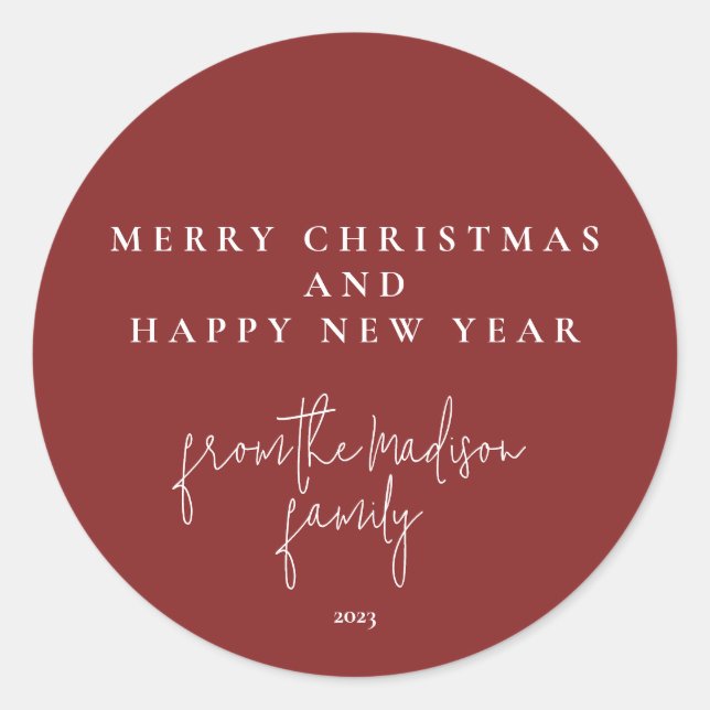 Pegatina Redonda Clásico simple Falu rojo (Anverso)