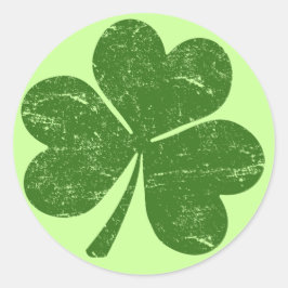 Pegatina Redonda Clásico St Paddys Shamrock