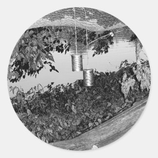 Pegatina Redonda Clásico - teléfono viejo de la secuencia