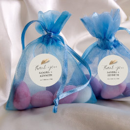 Pegatina Redonda Clásico y elegante Gracias