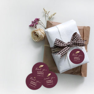 Pegatina Redonda Clásico y Elegante I Rosa búlgara I Gracias