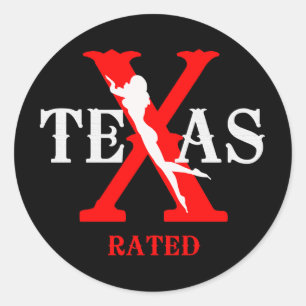 Pegatina Redonda Clasificación de Texas - X