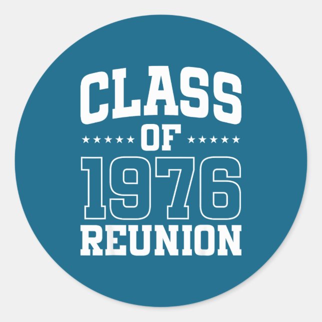 Pegatina Redonda Class 1976 Reunion 50 Alumni (Anverso)