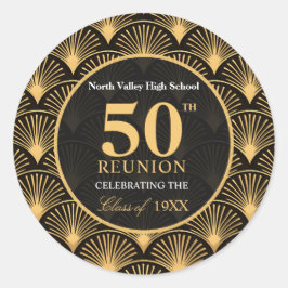 Pegatina Redonda Class of 1976 50th Reunion Round Favor Stickers