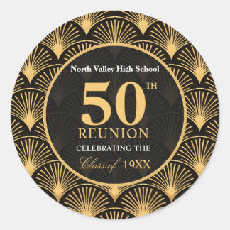 Pegatina Redonda Class of 1976 50th Reunion Round Favor Stickers