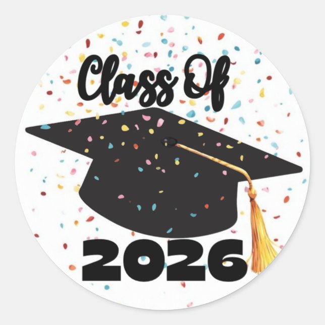 Pegatina Redonda Class of 2026 Round Stickers (Anverso)