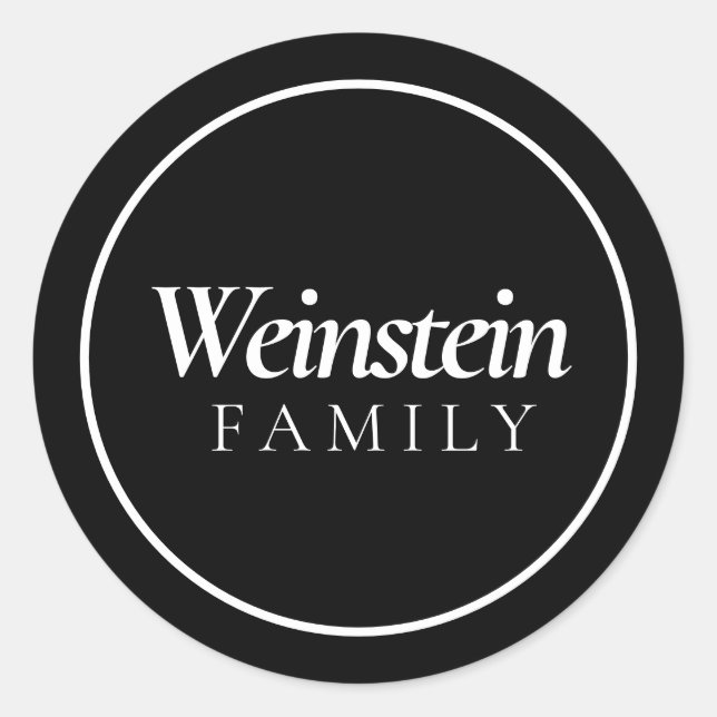 Pegatina Redonda Classic Family Name Purim Sticker (Anverso)