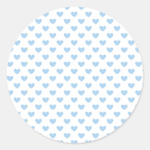 Pegatina Redonda Classic Hearts Baby Azul - Blanco