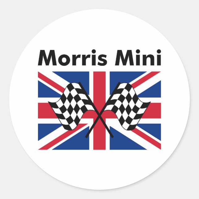 Pegatina Redonda Classic Morris Mini (Anverso)
