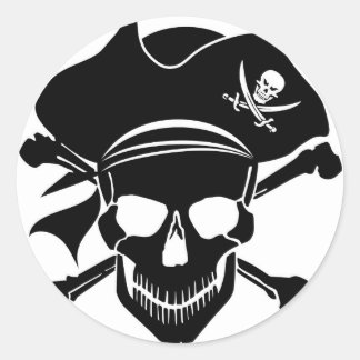 Pegatina Redonda Classic Round Stickers – Skeleton Design