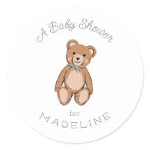 Classic Teddy Bear Blue Baby Shower
